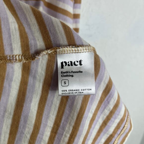 Pact Soho stripe soft spun A-line Tank Dress 100% Organic Cotton Size S Summer - Picture 4 of 5